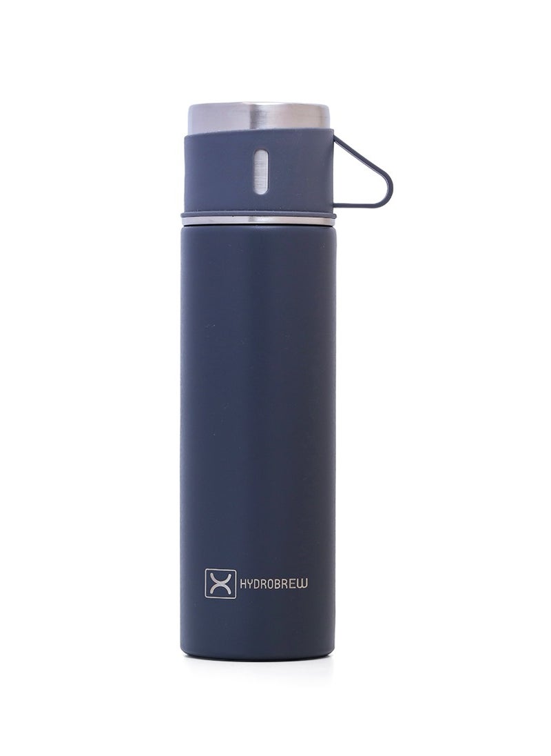 HYDROBREW - Double Wall Insulated Tumbler Vacuum Flask With 2 X 150 ML Cup - Grey - Image 1