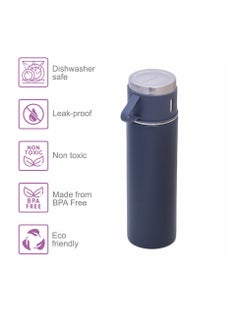 HYDROBREW Double Wall Insulated Tumbler Vacuum Flask With 2 X 150 ML Cup - Grey  - Image 5