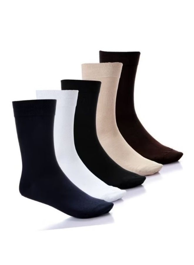 5 أزواج من الجوارب القطنية الكلاسيكية عالية الجودة - Image 1