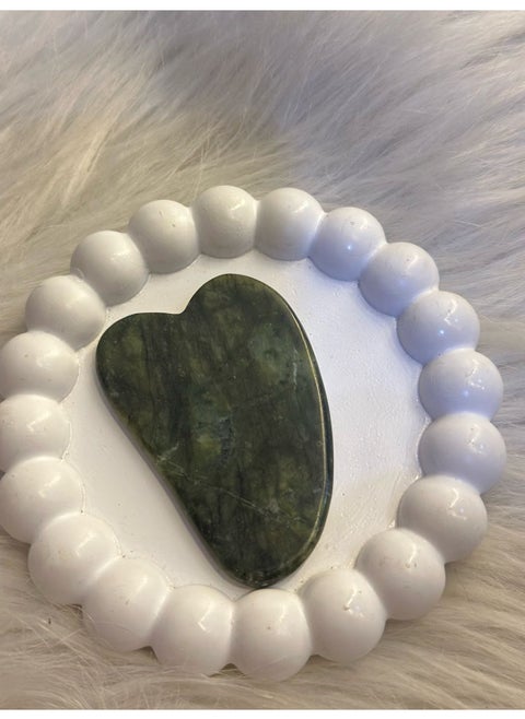 Gua Sha Facial Tool, Natural Guasha Jade Stone GuaSha Board Gua Sha Sc Massage Tool with Smooth Edge for Physical Therapy and SPA Acupuncture Therapy Used for Face, Eyes, Neck and Body (1PC) GSHN4