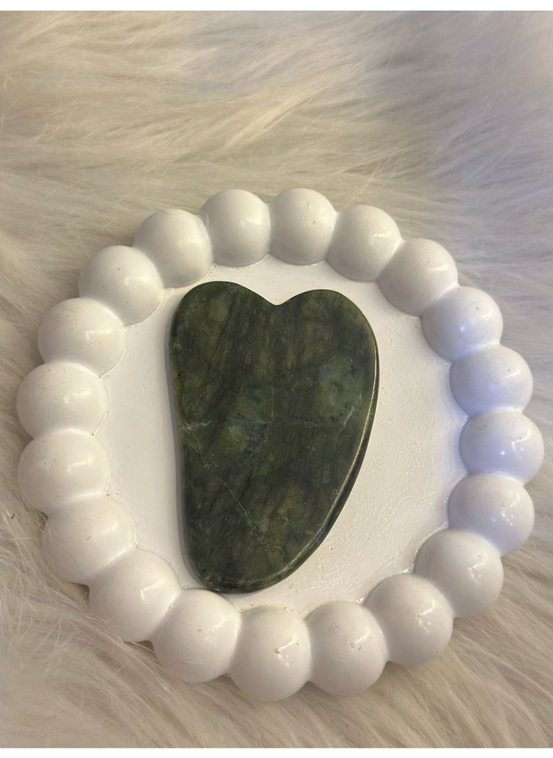 Generic - Gua Sha Facial Tool, Natural Guasha Jade Stone GuaSha Board Gua Sha Sc Massage Tool with Smooth Edge for Physical Therapy and SPA Acupuncture Therapy Used for Face, Eyes, Neck and Body (1PC) GSHN4 - Image 1