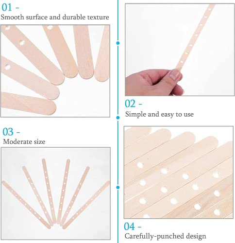 GSXRB 100pcs Wooden Candle Wick Holders - 3 Wick Candle Holders, Candle Making Wick Centering Tool with 7 Holes - Image 3