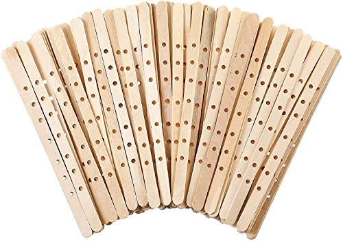 GSXRB 100pcs Wooden Candle Wick Holders - 3 Wick Candle Holders, Candle Making Wick Centering Tool with 7 Holes - Image 1