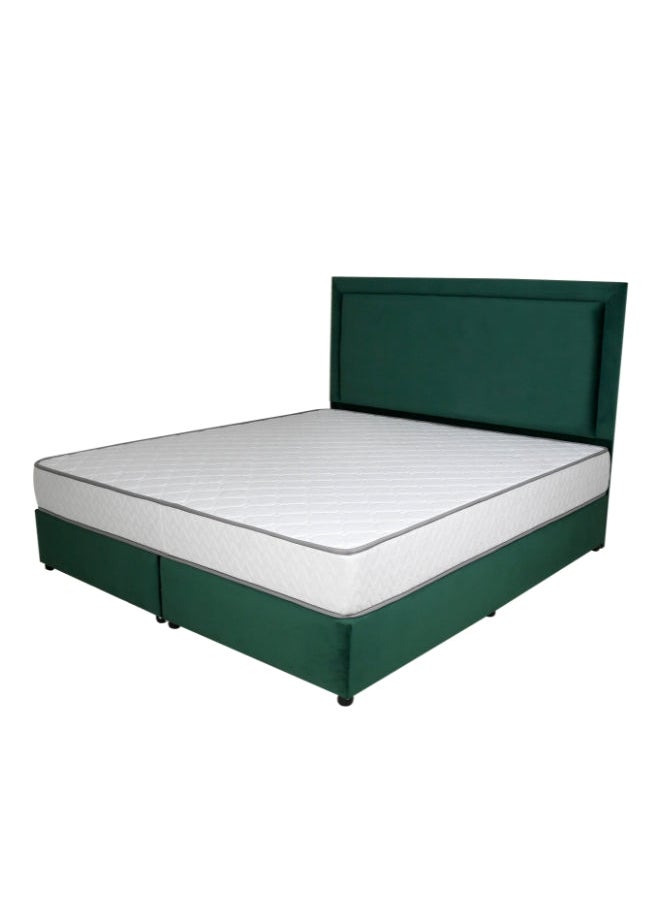 Bed and Mattress Zone Velvetine Upholstered Bed 200 X 160 Queen Size Green Color  - Image 2
