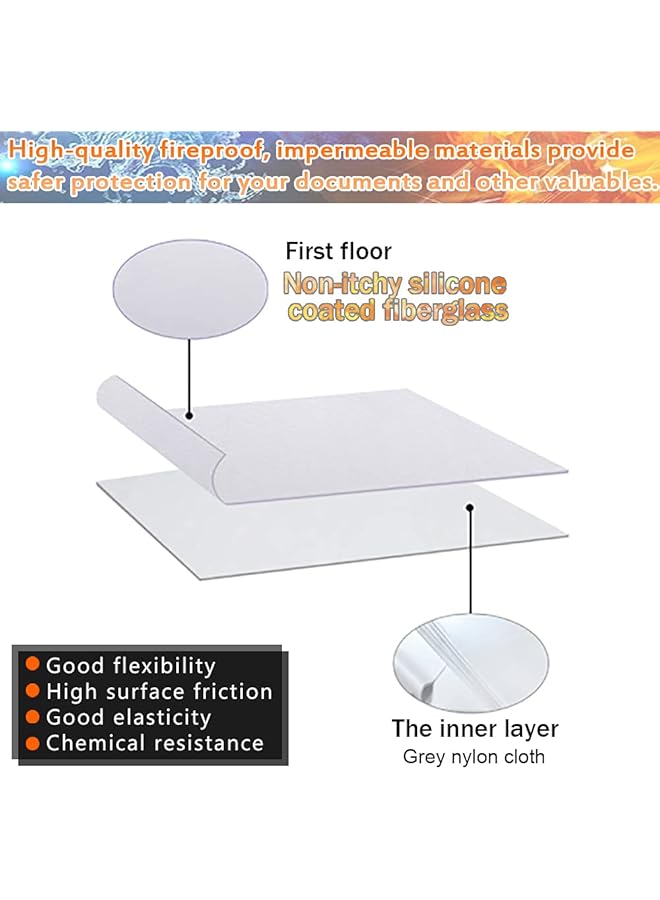 erorex Fireproof Document Organizer Bag Home Office Travel Safe Bag With Lock Multi Layer Portable Filing Storage With Handle File Passport Certificates Laptop Black - Image 4