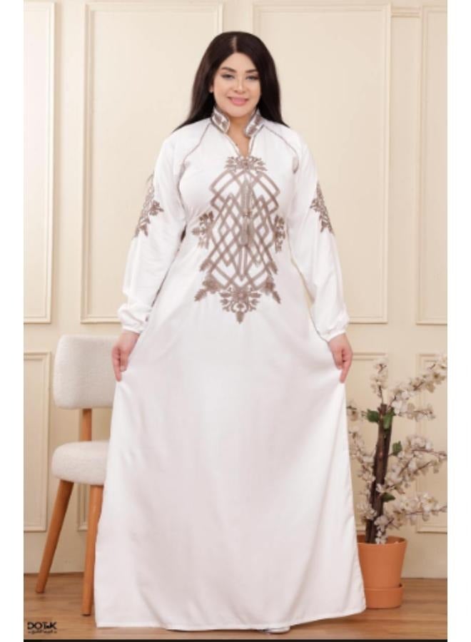 A high-quality cotton Arab jalabiya with a wonderful design, worn from 60/80 kilos  - Image 1