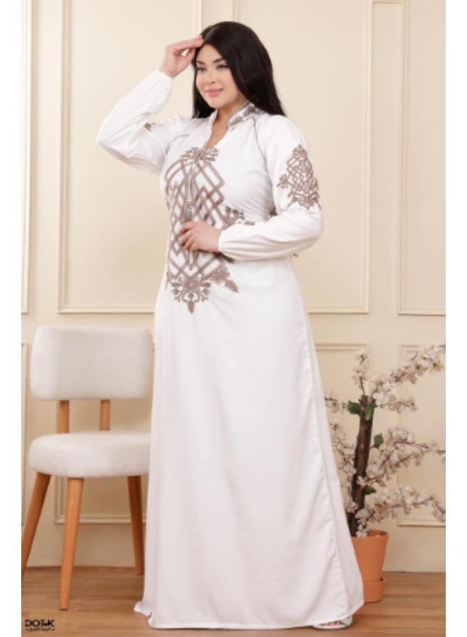 A high-quality cotton Arab jalabiya with a wonderful design, worn from 60/80 kilos  - Image 4