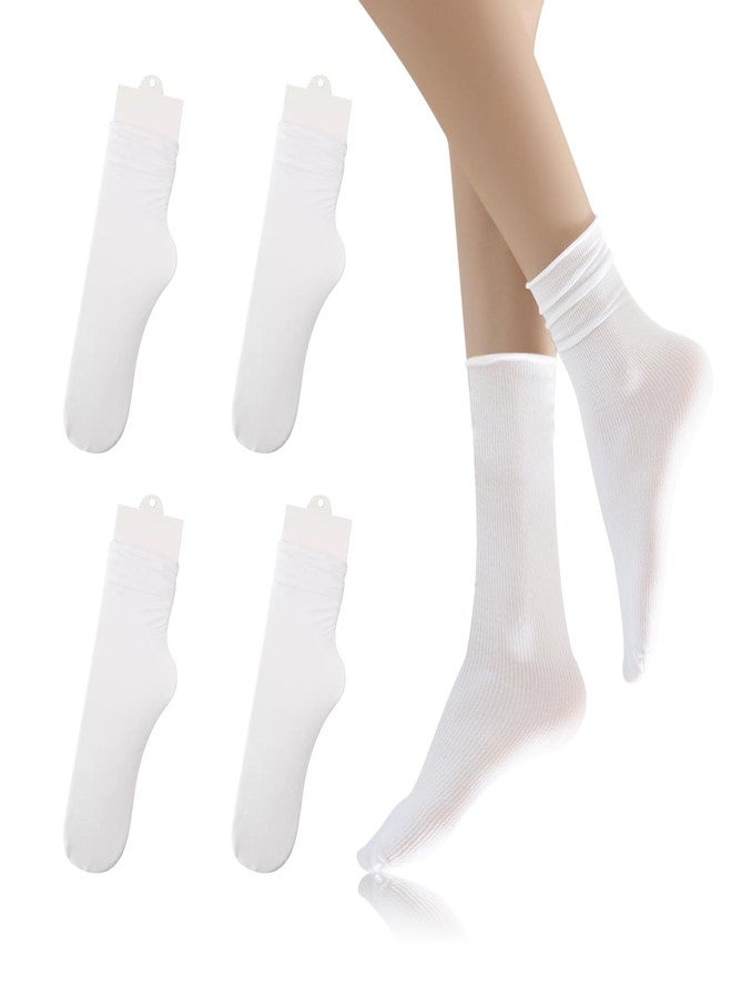 Feelorna 5 Pairs Women’s Thin Crew Socks, Soft Casual Ankle Socks for Office, Breathable Athletic Sock for Running Hiking (US, Alpha, One Size, Regular, Regular, White) - Image 1