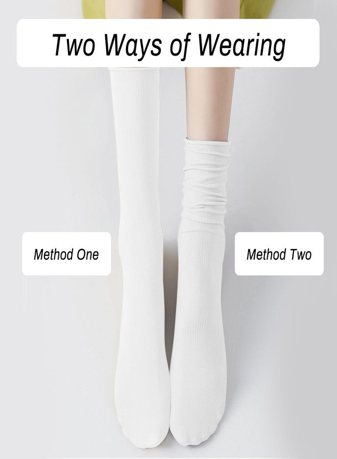Feelorna 5 Pairs Women’s Thin Crew Socks, Soft Casual Ankle Socks for Office, Breathable Athletic Sock for Running Hiking (US, Alpha, One Size, Regular, Regular, White) - Image 4
