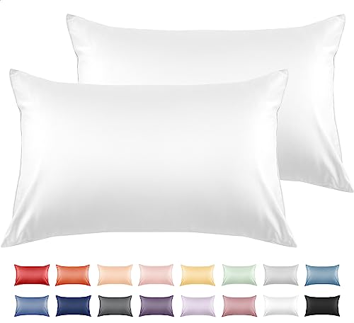 Warmstar 100% Cotton Toddler Pillowcase Set of 2, 600 Thread Count 13x18 Toddler Pillowcases Soft & Breathable, Cotton Travel Pillow Case Cover 13"x 18" with Envelope Closure,White - Image 1