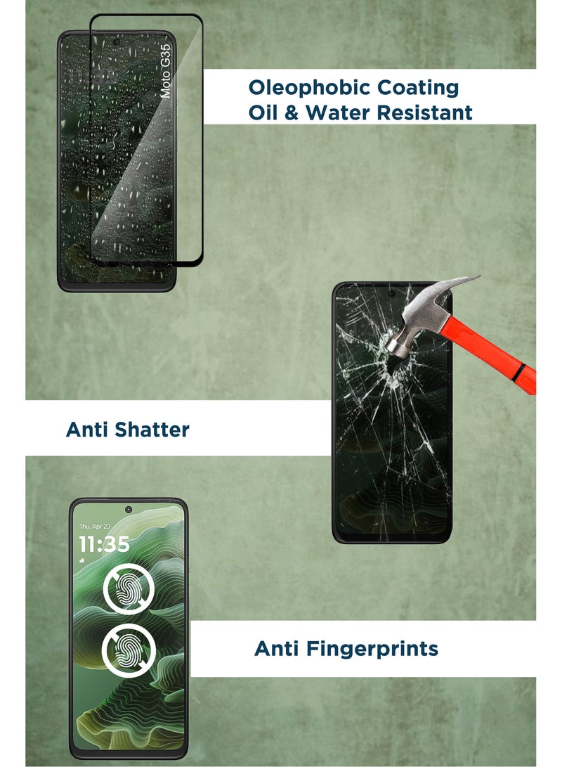 Motorola Moto G35 - Tempered Glass Screen Protector - Delicate Touch , Higher Transparency , Easy to Install ,Anti-scratch and Bubble-free Screen Protector - Black - Image 4