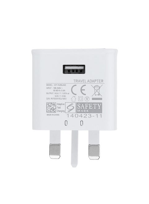 Fast Charge UK Adapter for Samsung S6 S7 Note4s White