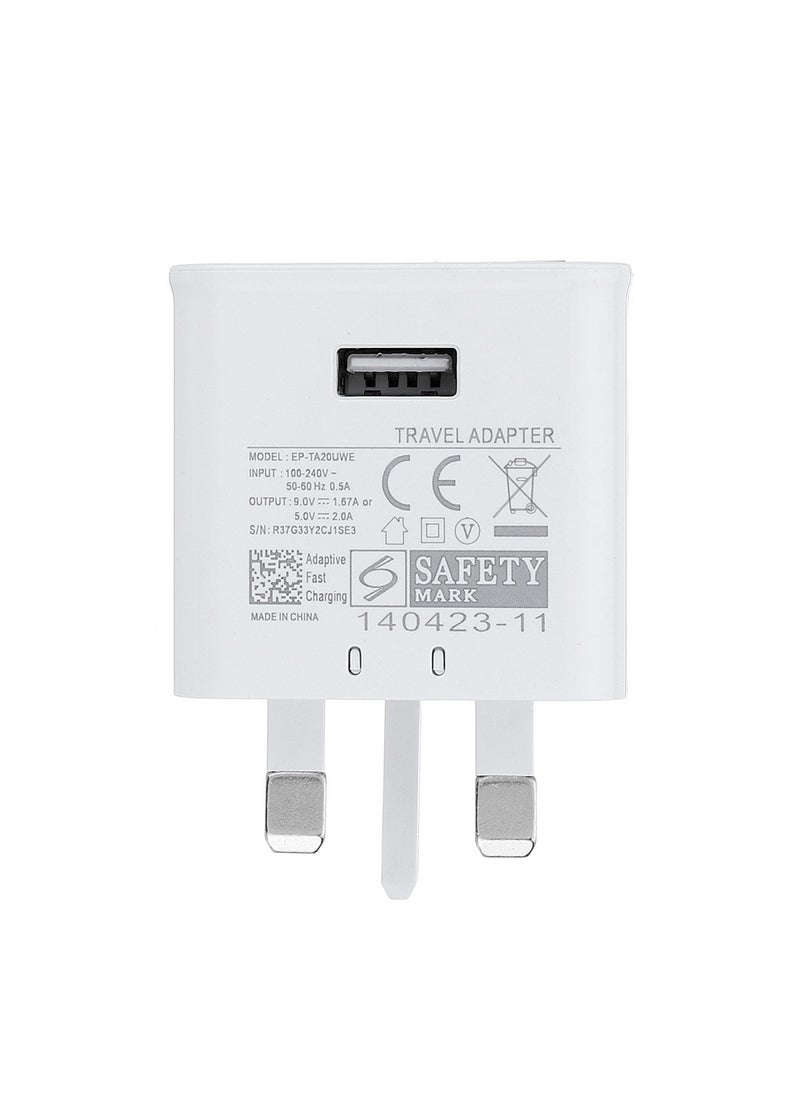 Generic - Fast Charge UK Adapter for Samsung S6 S7 Note4s White - Image 1