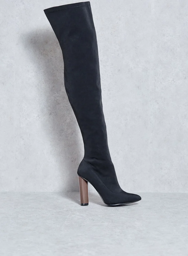 Truffle Over The Knee Block Heel Boots