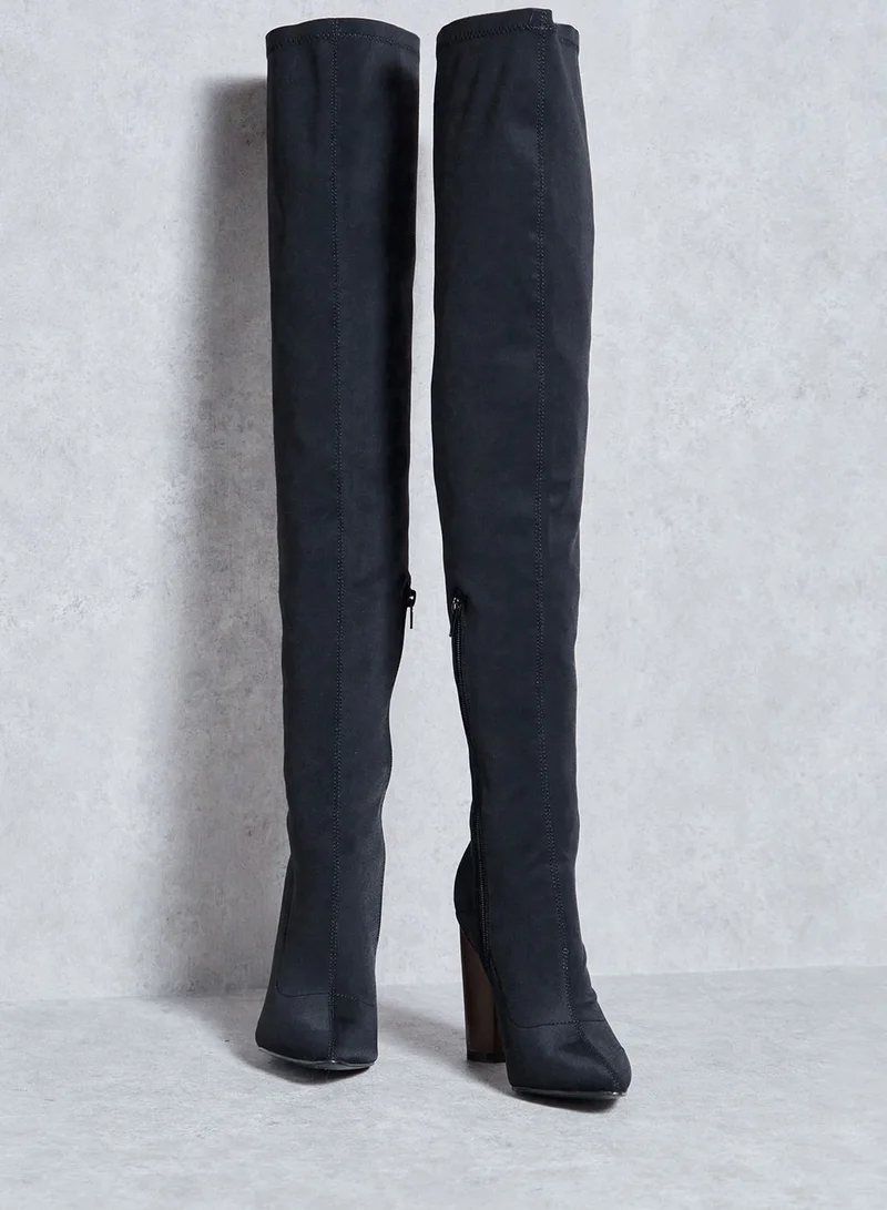Truffle Over The Knee Block Heel Boots