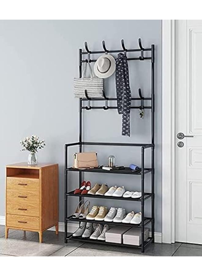 Generic Multipurpose Clothes Metal Rack (Black / 59 X 25 X 150Cm) 4-Tier - Image 1