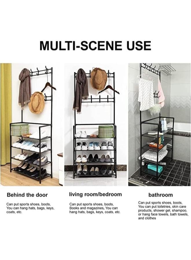 Generic Multipurpose Clothes Metal Rack (Black / 59 X 25 X 150Cm) 4-Tier - Image 5