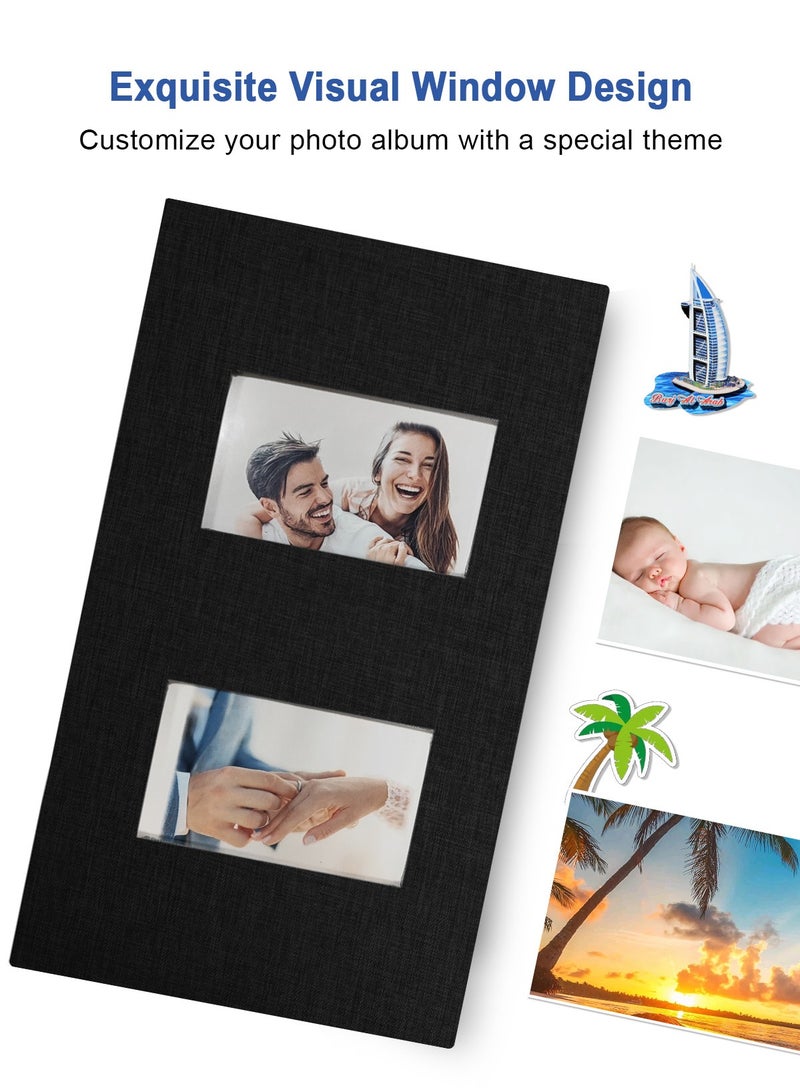 هومار كيت ألبوم صور من الكتان 6 × 4، ألبوم صور صغير يحمل 200 جيب، ألبوم صور سهل الفتح لصور 4 × 6 3.5 × 5.5، كتاب صور 4 × 6 هدية مثالية لعيد الحب وحفلات الزفاف والتخرج وأعياد الميلاد - Image 4