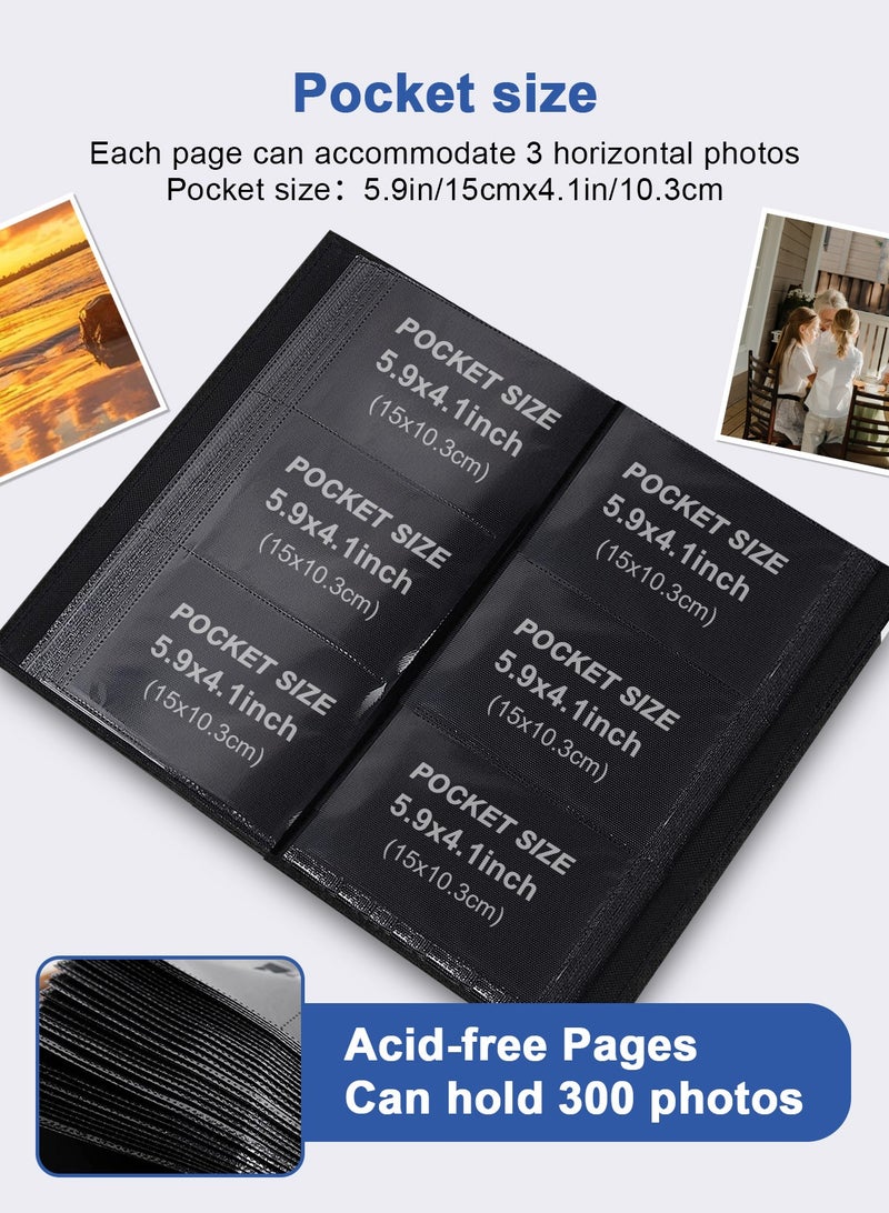 هومار كيت ألبوم صور من الكتان 6 × 4، ألبوم صور صغير يحمل 200 جيب، ألبوم صور سهل الفتح لصور 4 × 6 3.5 × 5.5، كتاب صور 4 × 6 هدية مثالية لعيد الحب وحفلات الزفاف والتخرج وأعياد الميلاد - Image 2