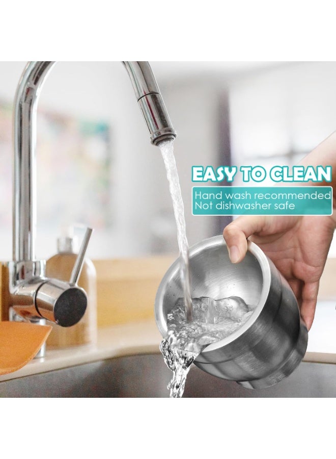 Bukela Stainless Steel Mortar and Pestle, 5-Inch Polished Food Crusher with Lid, Heavy Duty Pill Crusher, Spice Grinder, Herb Crusher (Improved Performance) - Image 3