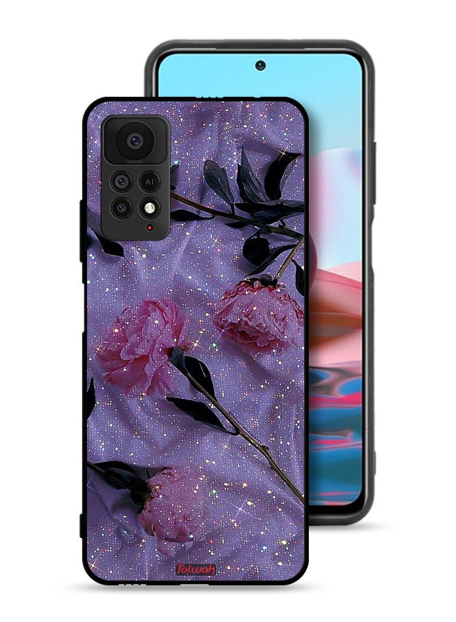 Tolwak Xiaomi Redmi Note 11 Pro 5G Protective Case Cover Glitter Roses - Image 1