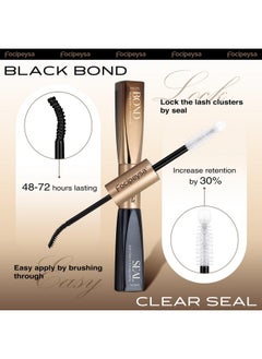 Focipeysa Focipeysa Lash Bond and Seal Waterproof Lash Cluster Glue for Eyelash Extensions 10ml Bond and Seal Lash Glue 2-in-1 Strong Hold Individual Lash Glue Mascara for Personal Makeup Use at Home  - Image 2