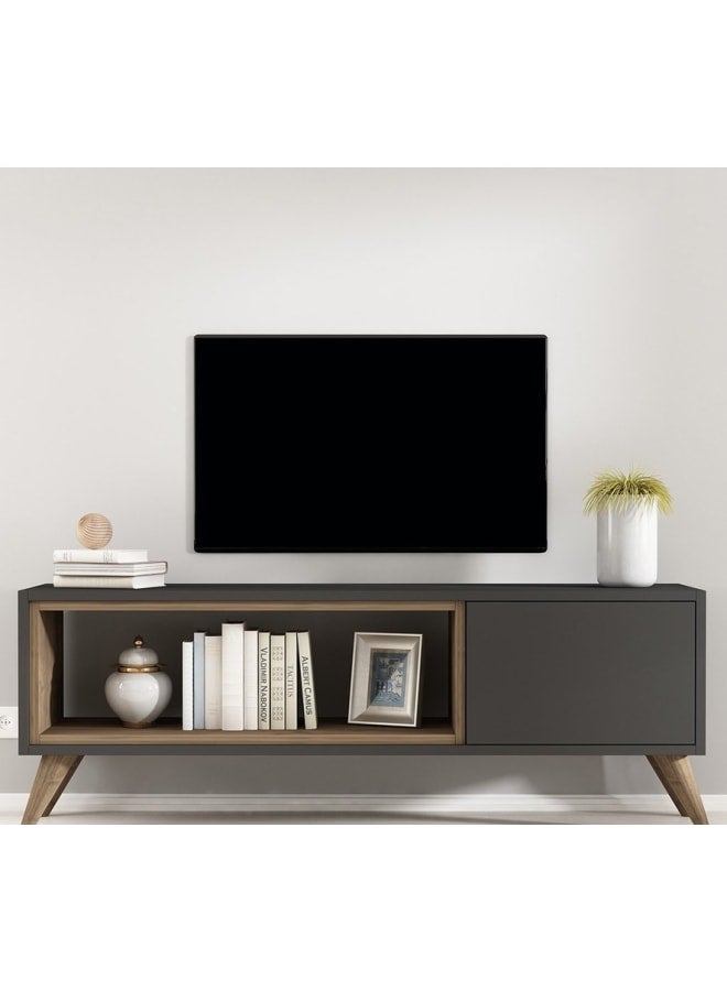 ريترو RA-U56 ترابيزة تلفزيون 123×45×30سم - أسود×بني - Image 1