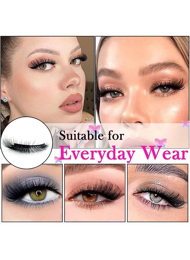 HS - 5 Pairs Fox Eye Lashes Wispy, Cat Eye False Eyelashes With Thick Curls And Multi-Layered Eyelashes To Lengthen 3D Eyelashes, Faux Mink Lashes Pack, Fake Lashes - Image 1