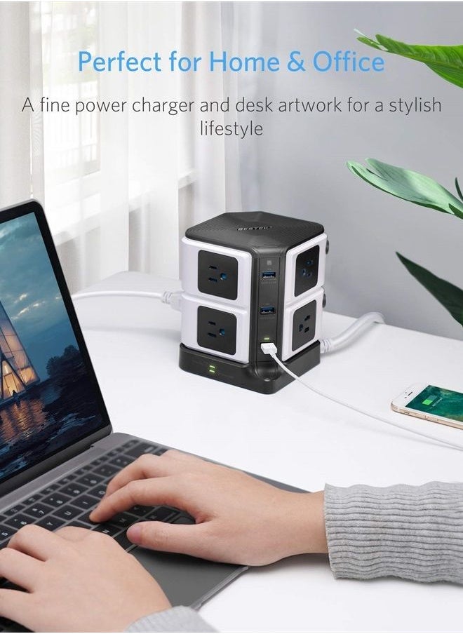 BESTEK - USB Power Strip 8-Outlet Surge Protector 1500 Joules with 40W/8A 6 USB Charging Station,ETL Listed,Dorm Room Accessories - Image 1