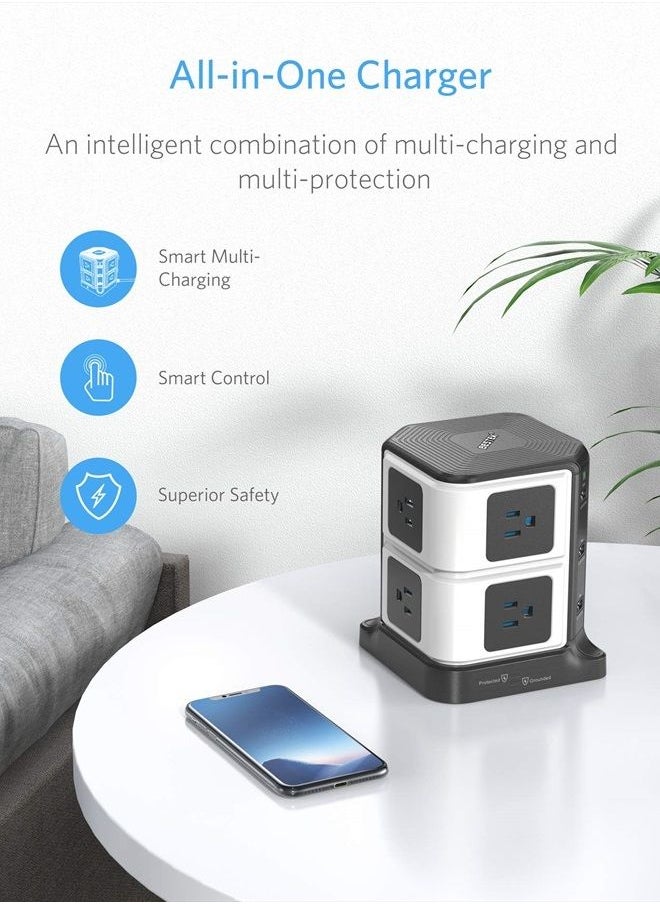BESTEK - USB Power Strip 8-Outlet Surge Protector 1500 Joules with 40W/8A 6 USB Charging Station,ETL Listed,Dorm Room Accessories - Image 1