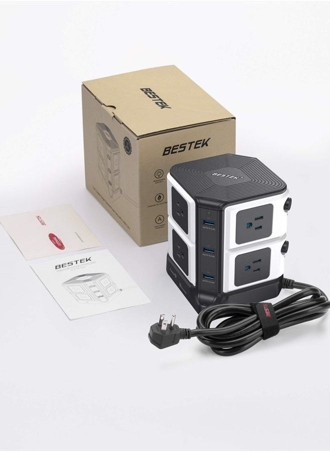 BESTEK - USB Power Strip 8-Outlet Surge Protector 1500 Joules with 40W/8A 6 USB Charging Station,ETL Listed,Dorm Room Accessories - Image 1
