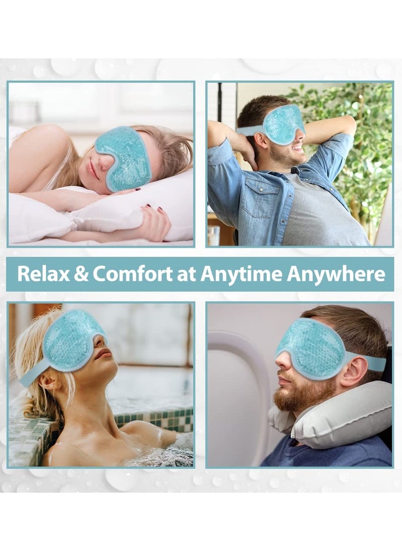 SYOSI - Eye Mask Cooling Reusable Eye Mask with Gel Beads for Hot Cold Therapy, Pain Relief Mask and Eye Pillow for Puffy Eyes Stress Relief, Migraine, Headache and Sinus Pain - Image 1