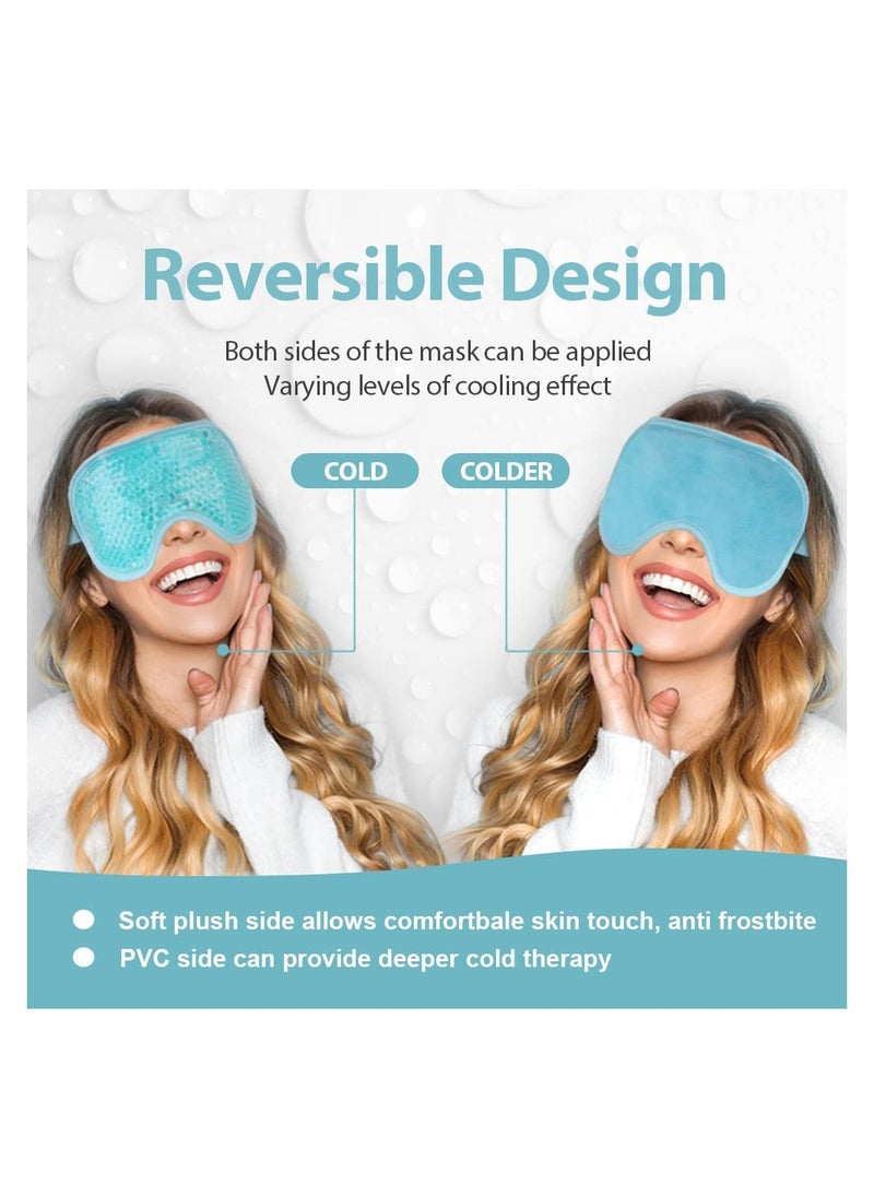 SYOSI - Eye Mask Cooling Reusable Eye Mask with Gel Beads for Hot Cold Therapy, Pain Relief Mask and Eye Pillow for Puffy Eyes Stress Relief, Migraine, Headache and Sinus Pain - Image 1