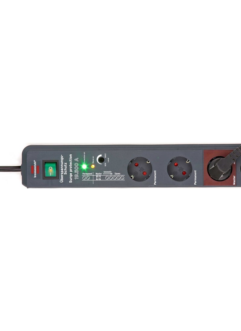 Brennenstuhl Secure-Tec, 8-Pole Power Strip with Voltage Protection and 3M with Master Slave Function. Power point  - Image 2