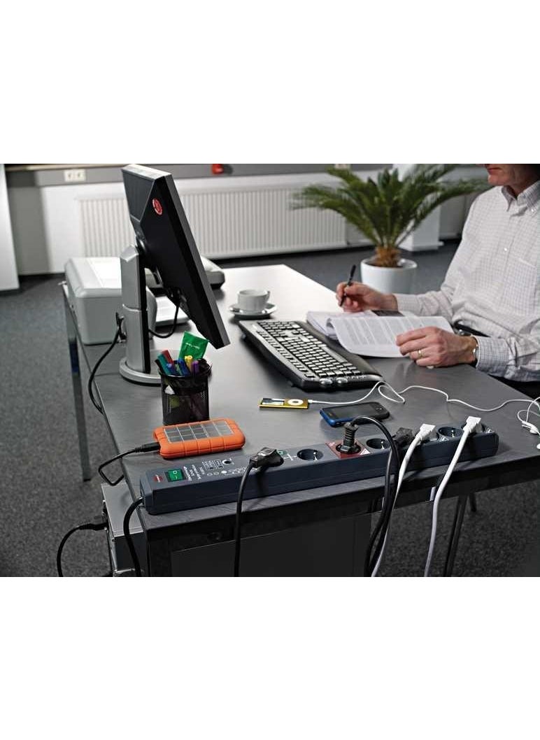 Brennenstuhl Secure-Tec, 8-Pole Power Strip with Voltage Protection and 3M with Master Slave Function. Power point  - Image 3