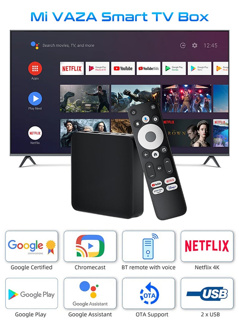 Mi VAZA Smart TV Box [Google Certification] - Android 12 - 2GB+32GB - 4K HDR + Streaming Devices for TV - Dual-band WiFi - Support Dolby Atmos - Network Set-Top Box -  Streaming Media Players with Google Voice Remote  - Image 1