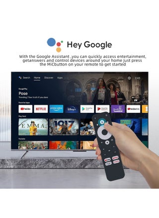 Smart Google TV Box [Google Certification] - Support Install beIN SPORTS APP and Watch the World Cup - Android 12 - 2GB+32GB - 4K HDR + Streaming Devices for TV - Dual-band WiFi - Support Dolby Atmos - Network Set-Top Box -  Streaming Media Players with Google Voice Remote - view 3