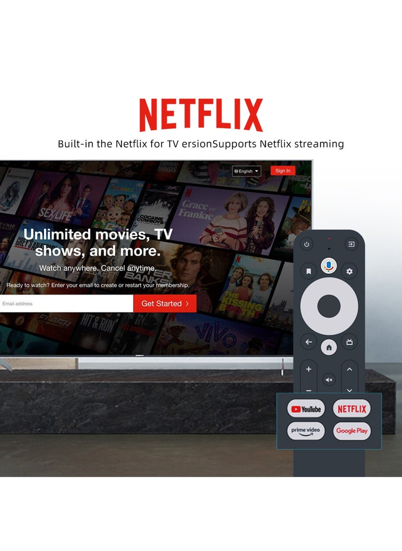 صندوق تلفاز ذكي [معتمد من جوجل] - أندرويد 12 - 2 جيجابايت + 32 جيجابايت - 4K HDR + أجهزة بث للتلفاز - واي فاي مزدوج النطاق - يدعم Dolby Atmos - صندوق استقبال الشبكة - مشغلات الوسائط المتدفقة مع جهاز تحكم عن بعد من جوجل فويس