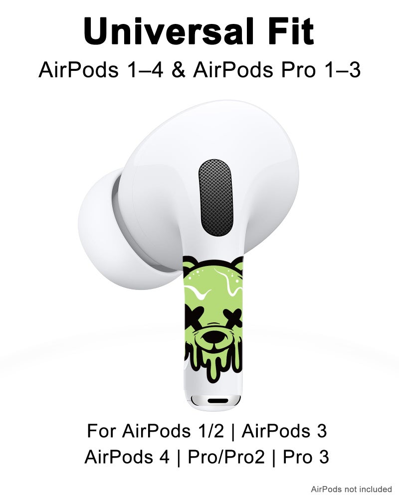 RockMax for AirPod Skins Wraps, Glow in The Dark Stickers for Earbuds, Luminous Bear Wrap Decals for AirPods Pro 3/Pro 2/Pro, Gen 1/2/3/4, Long-Lasting, Easy Identify, Gift for Boy and Girl - Image 5