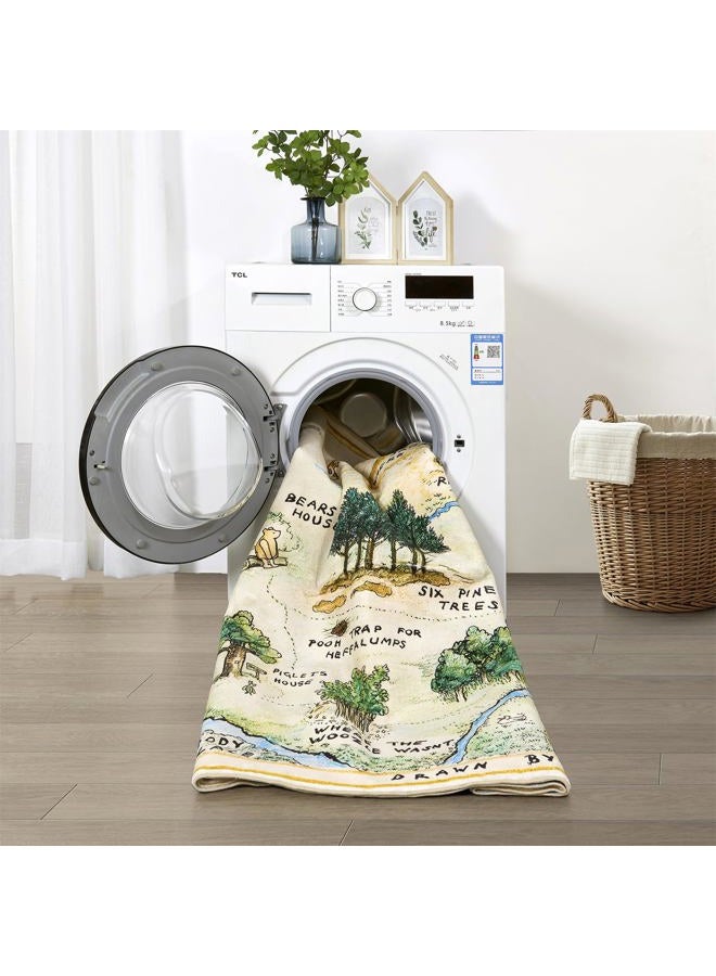 Estmy 3x5 Vintage Woodland Area Rug, Cute Fun Nursery Rugs for Girls Boys Neutral, Thin Pile Faux Wool Soft Stain Resistant Hundred Acre Wood Map Rug, Cartoon Retro Kids Play Rug Infant Playmat - Image 3