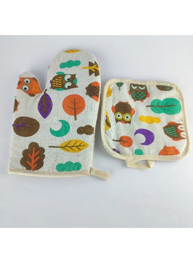 2-Piece Kitchen Gloves Set – Padded Linen Heat Protection for Hands - Image 2