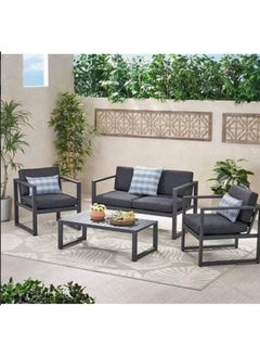 Sampa Rattan Sampa Grey Iron Frame Patio Set – Durable Outdoor Sofa, Chairs & Table  - Image 1