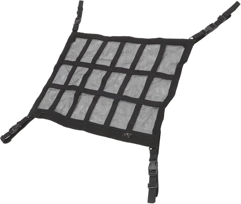 Car Ceiling Cargo Net Pouch Double Mesh Automotive Storage Organizer Space Saving Car Travel Accessory for Sundries Easy to Install for Long Trips - Image 1