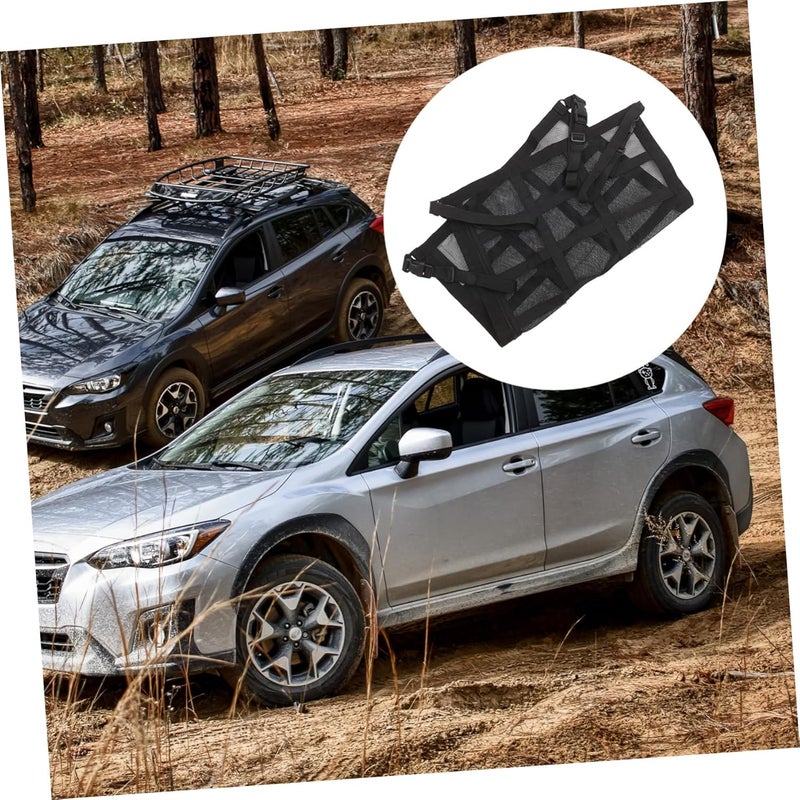 Car Ceiling Cargo Net Pouch Double Mesh Automotive Storage Organizer Space Saving Car Travel Accessory for Sundries Easy to Install for Long Trips - Image 3