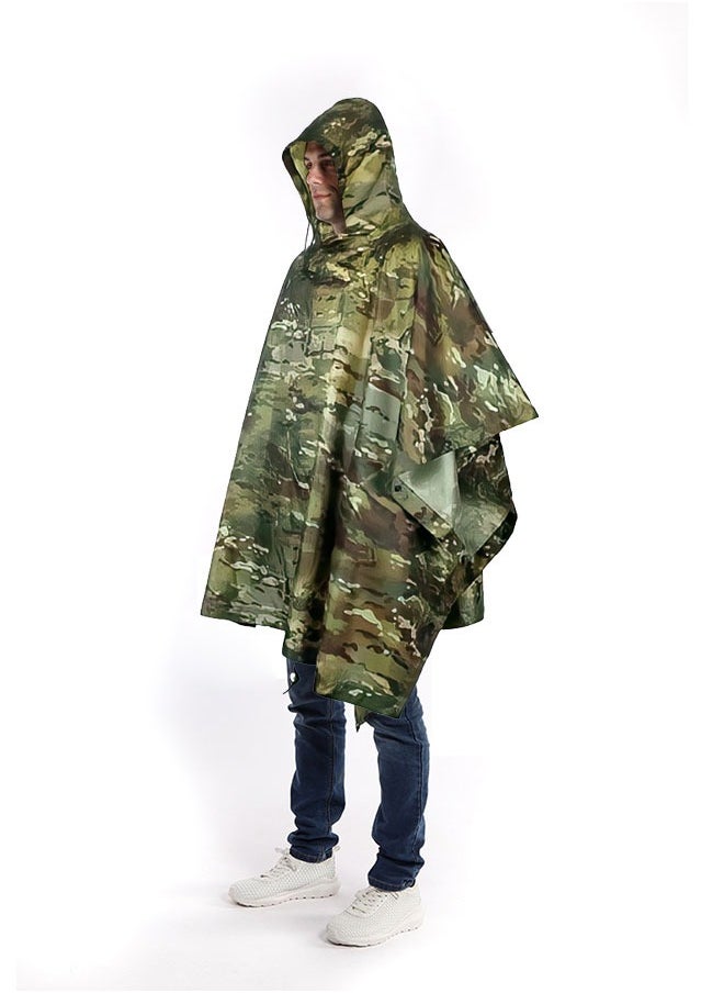 Generic - Multifunctional Raincoat Waterproof Poncho Camouflage Cover For Camping Hunting Clothes Shelter Tent Emergency Raincoat - Image 1