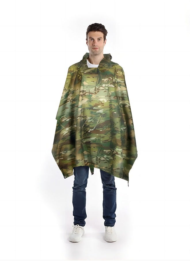 Generic - Multifunctional Raincoat Waterproof Poncho Camouflage Cover For Camping Hunting Clothes Shelter Tent Emergency Raincoat - Image 1