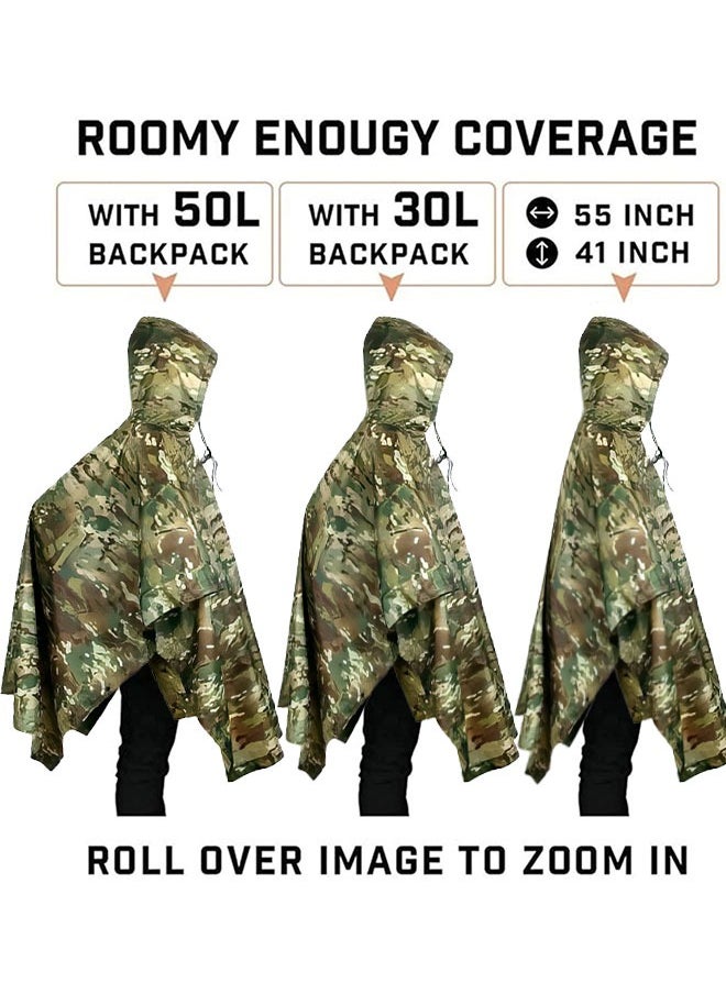 Generic - Multifunctional Raincoat Waterproof Poncho Camouflage Cover For Camping Hunting Clothes Shelter Tent Emergency Raincoat - Image 1