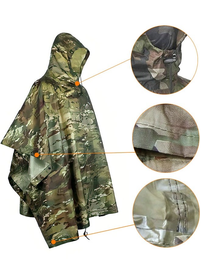 Generic - Multifunctional Raincoat Waterproof Poncho Camouflage Cover For Camping Hunting Clothes Shelter Tent Emergency Raincoat - Image 1