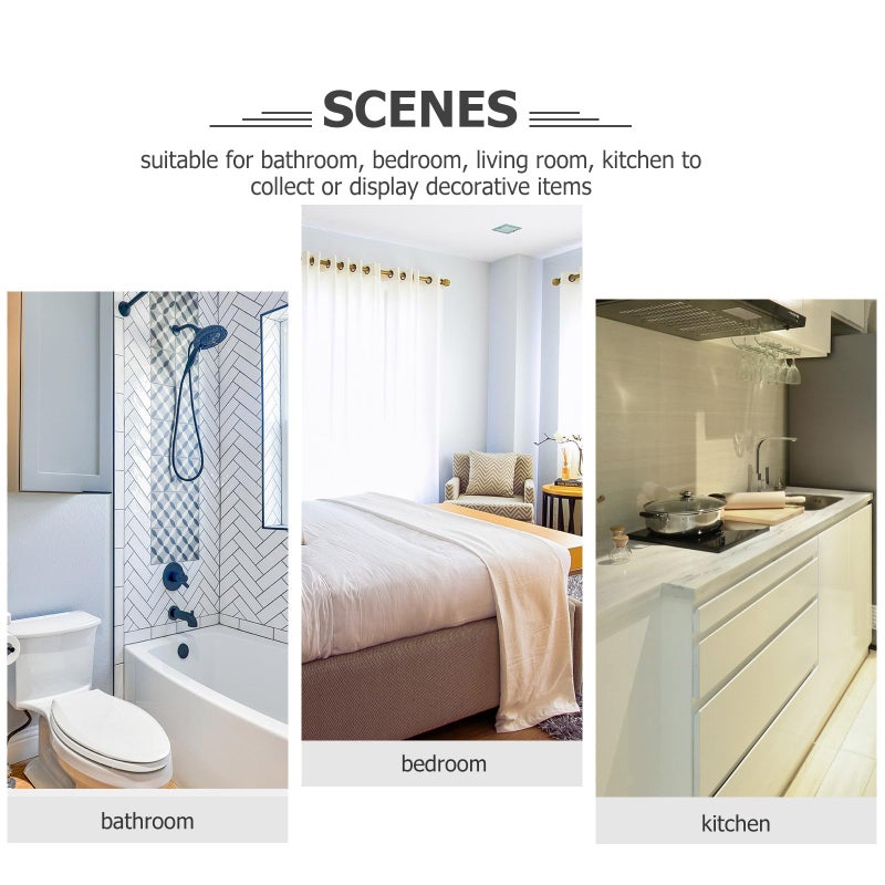 2Pcs White PVC Floating Corner Shelves 25cm Invisible Nail Storage Rack For Bathroom Bedroom Kitchen - Image 5
