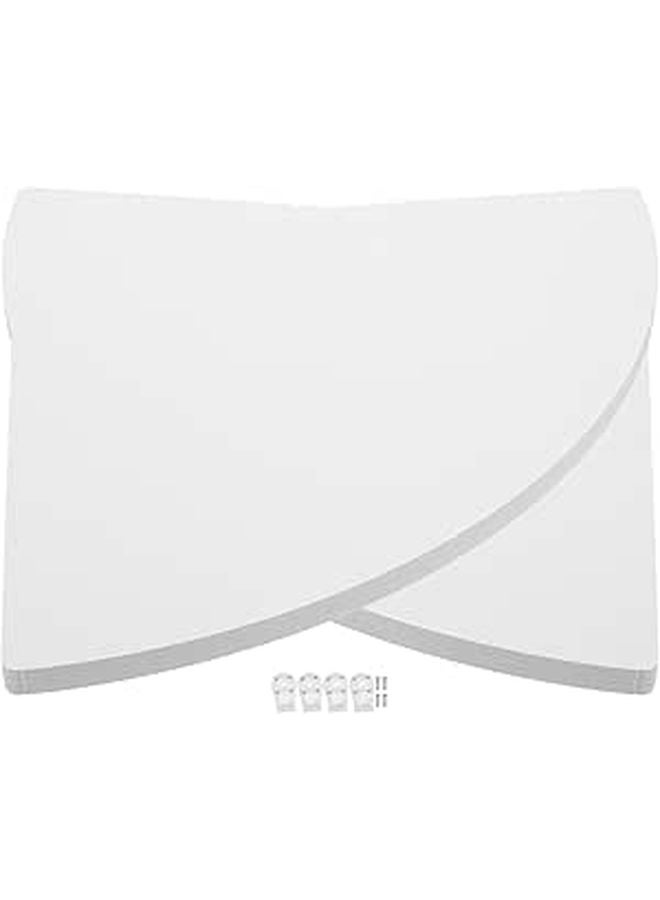 2Pcs White PVC Floating Corner Shelves 25cm Invisible Nail Storage Rack For Bathroom Bedroom Kitchen - Image 1